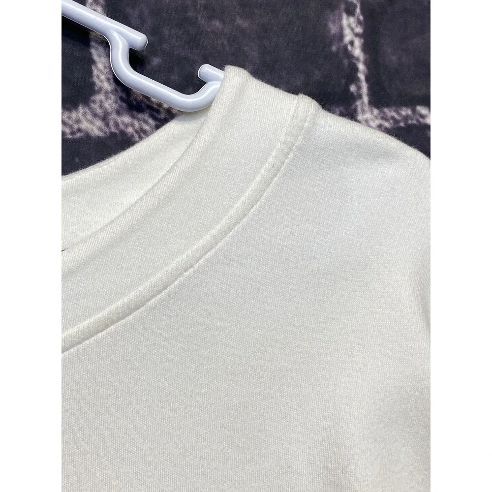 Nike Sweatshirt Women Small White Rally Metallic Fleece 652 Long Sleeve Gym Yoga